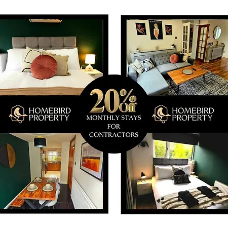 2 Large Bedroom House By Homebird Management Short Lets & Serviced With Private Parking & Garden Holiday home *